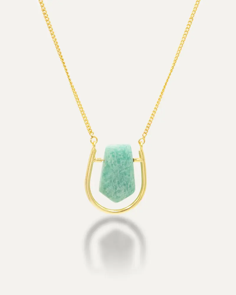 Colgante Dorado Krish Amazonita