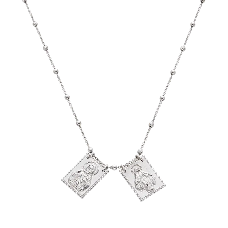 Colgante escapulario Oración, plata