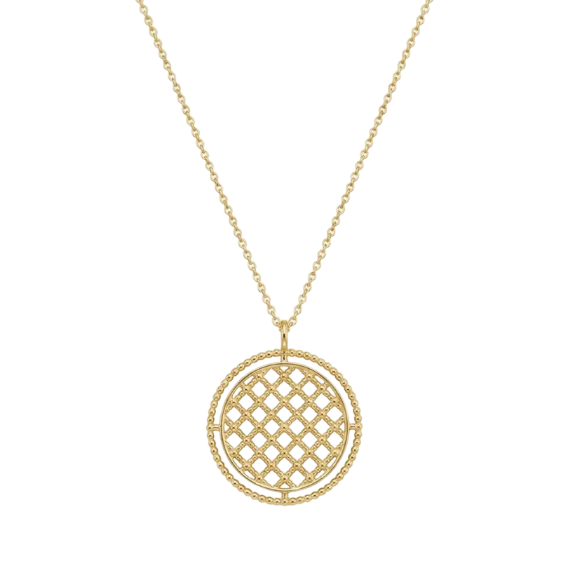 Colgante medalla filigrana plata de ley y baño de oro 18K