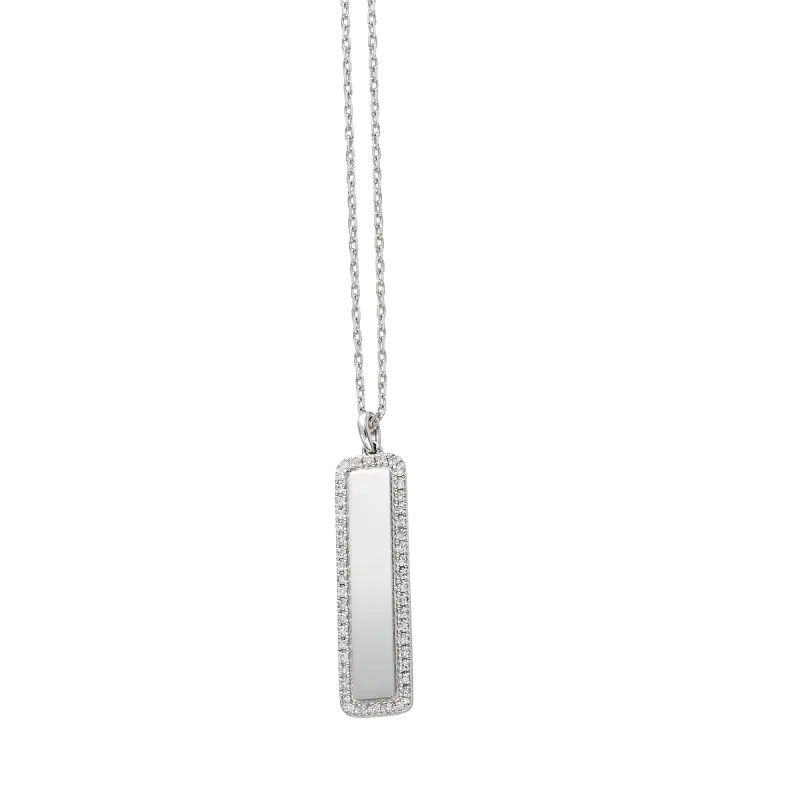 Colgante Nameplate oro blanco y diamantes