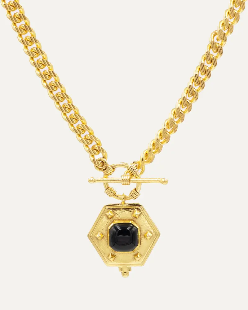 Colgante Nimai Dorado Onix Negro