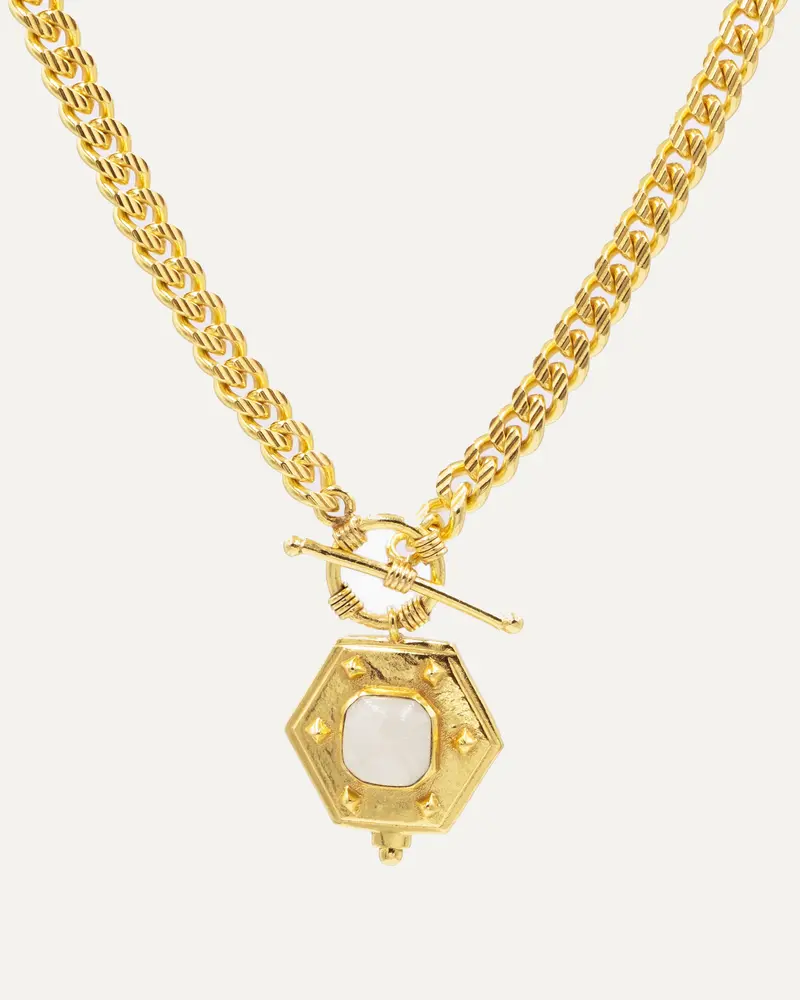 Colgante Nimai Dorado Piedra Luna