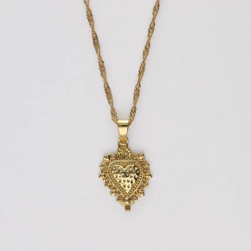 Colgante Sagrado Corazón Fe oro 2 cm