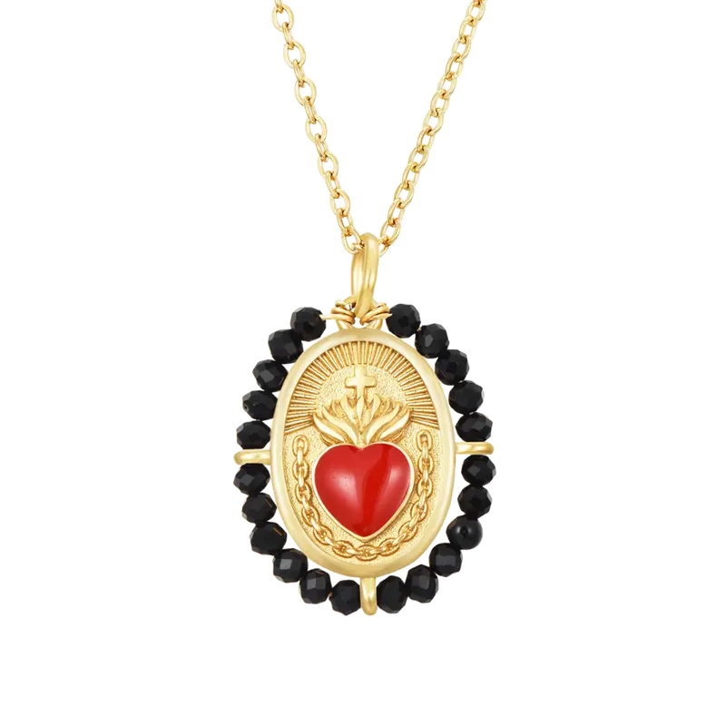 Colgante Sagrado Corazón ónix