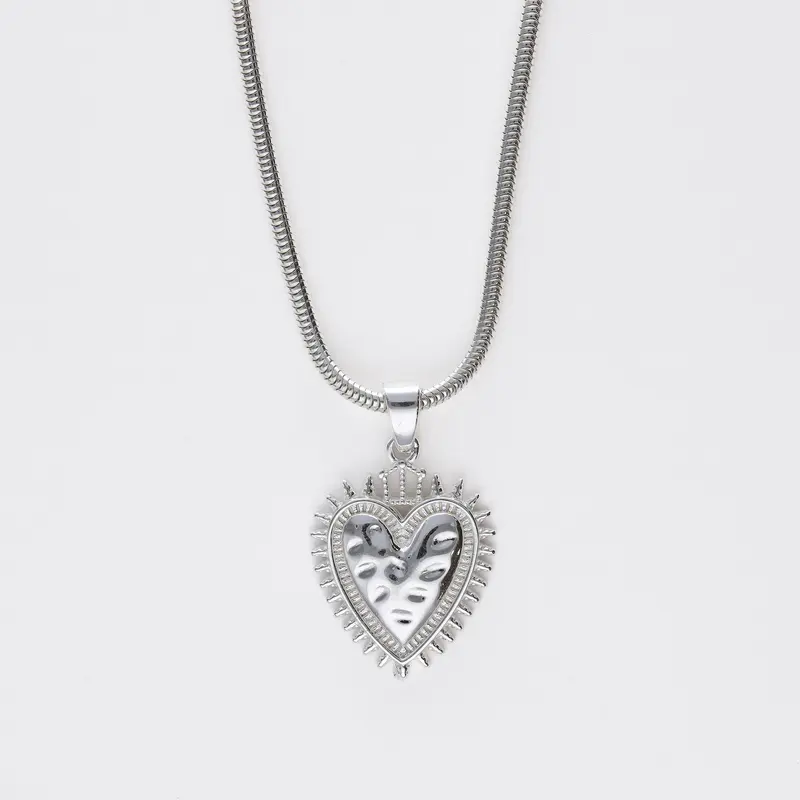 Colgante Sagrado corazón Protection plata 2 cm