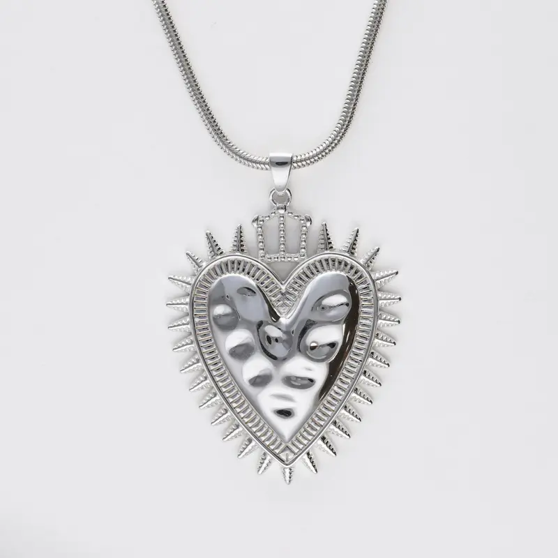Colgante Sagrado corazón Protection plata 4 cm