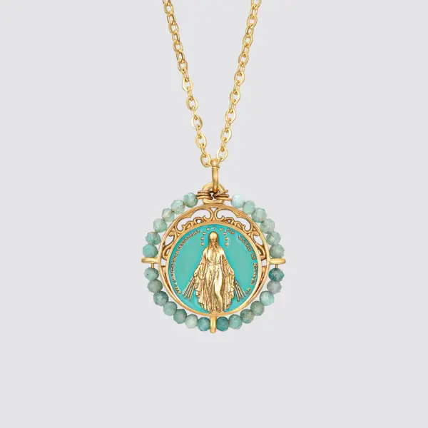 Colgante Virgen de la Milagrosa Amazonita