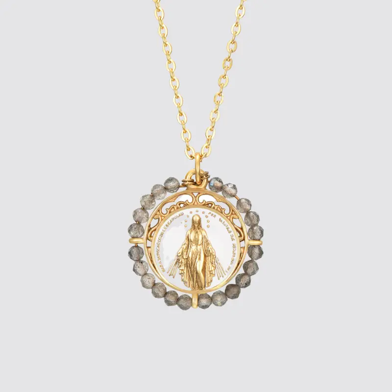 Colgante Virgen de la Milagrosa Labradorita