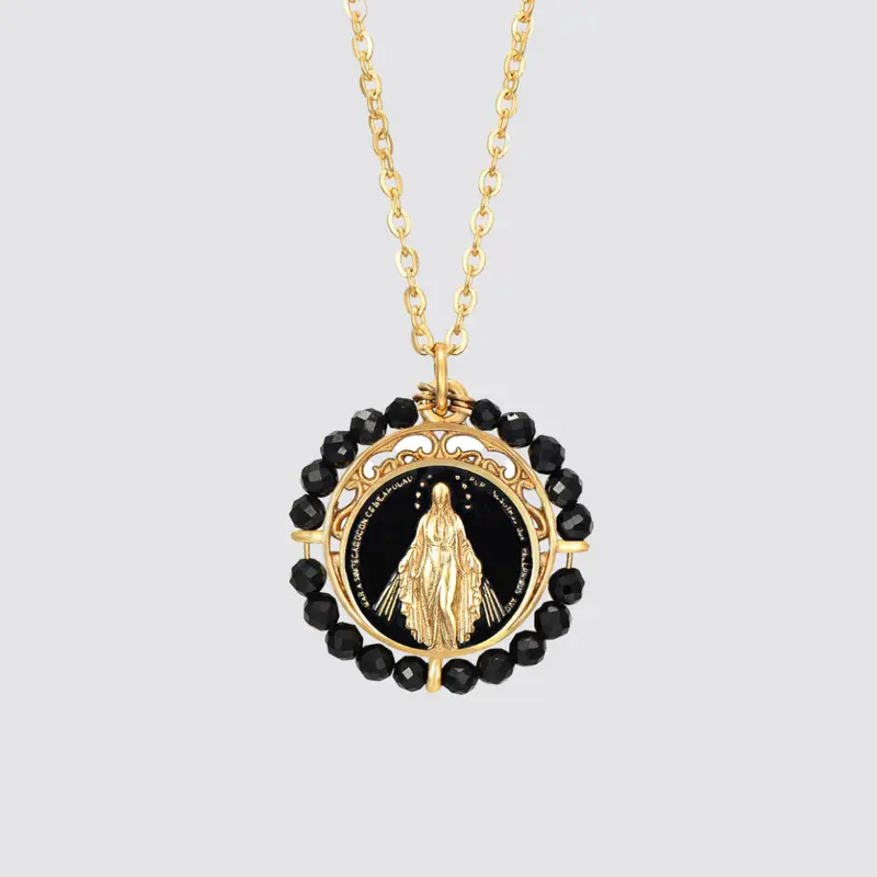 Colgante Virgen de la Milagrosa Ónix