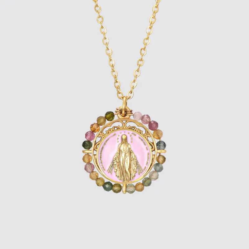 Colgante Virgen de la Milagrosa Turmalina