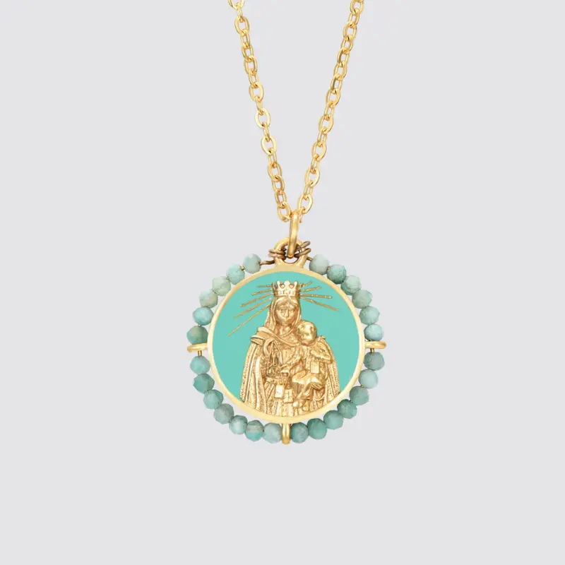 Colgante Virgen del Carmen Amazonita