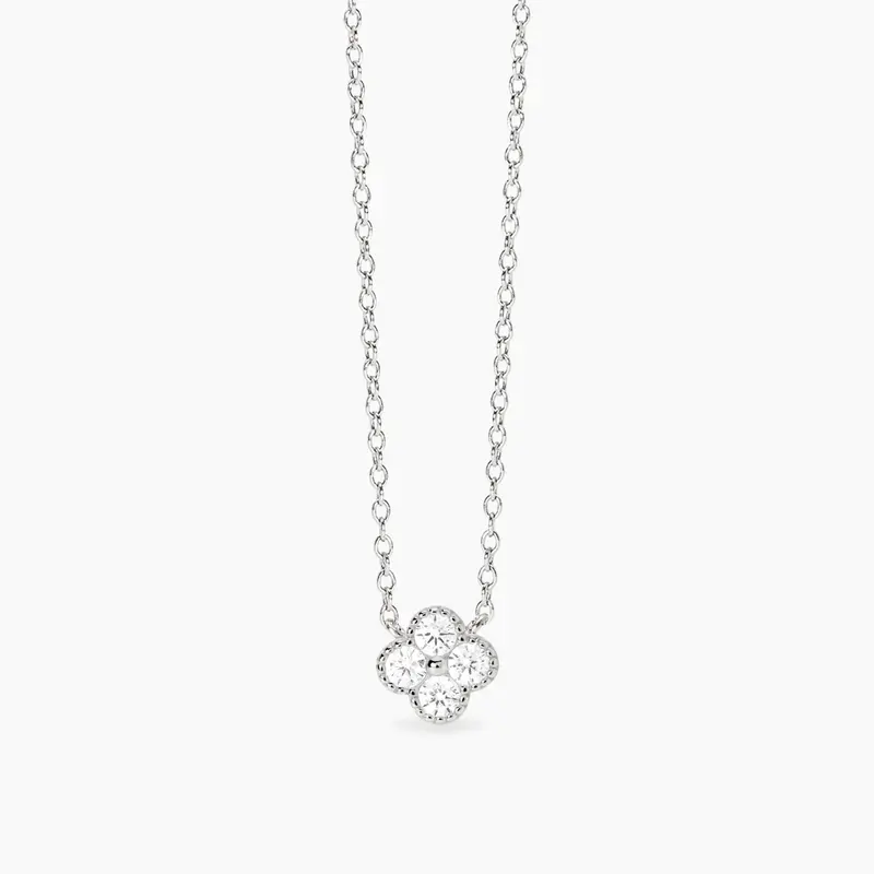 Colla Mabina con flor en circonita blanca Jazmín 553791