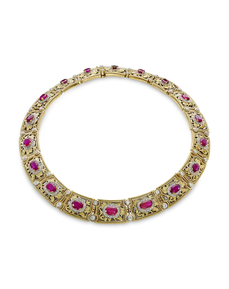 Collar Alhambra Forever rubíes y diamantes, oro