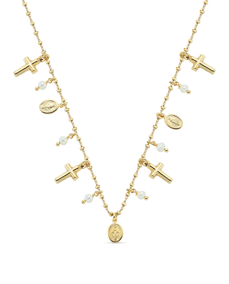 Collar Azalia, plata dorada
