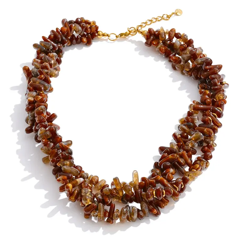 Collar Boho hecho a mano de resina 4 colores