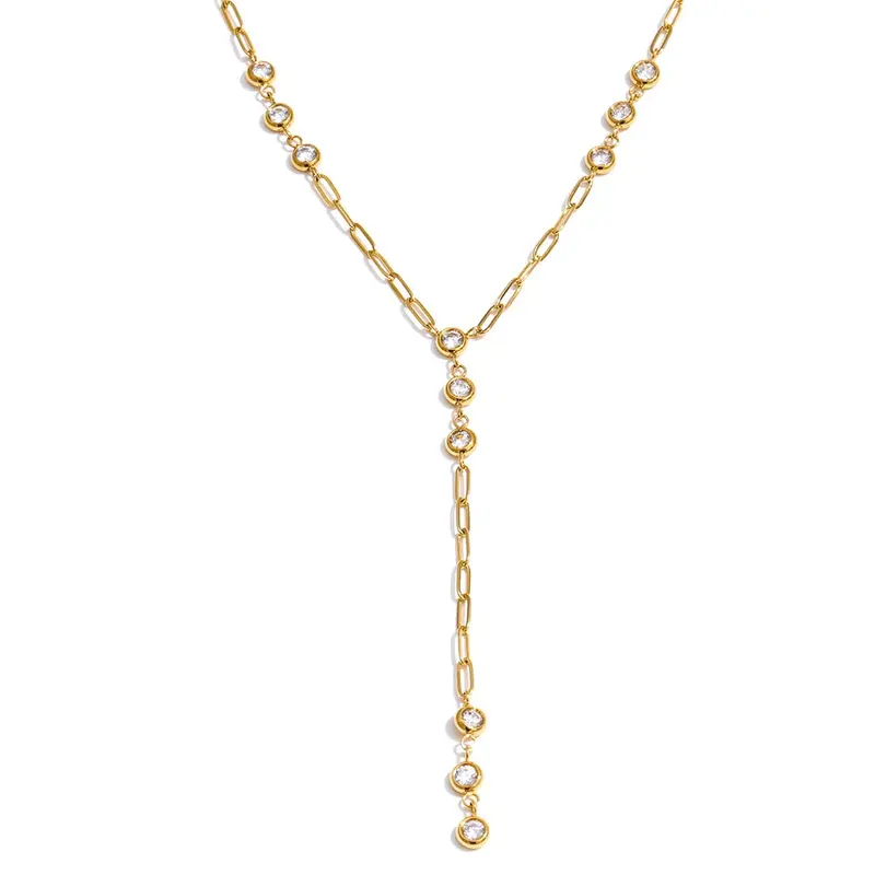 Collar Claudia con circonita cúbica de acero inoxidable