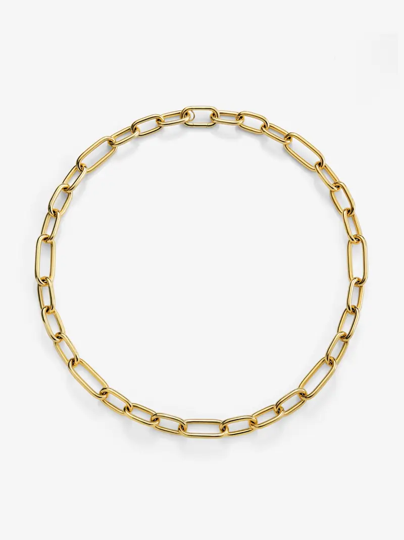 Collar corto de eslabones grandes de oro amarillo de 18K