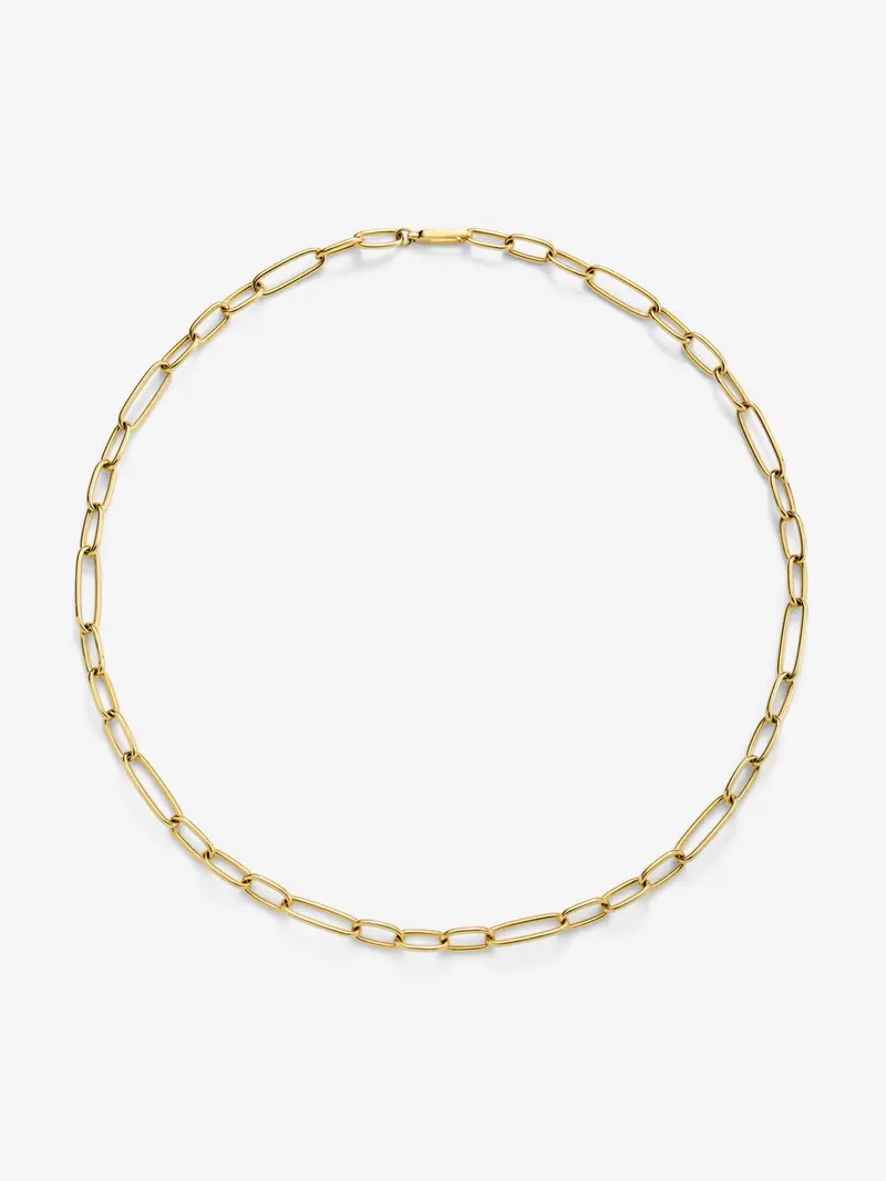 Collar corto eslabones de oro amarillo de 18K (60cm)