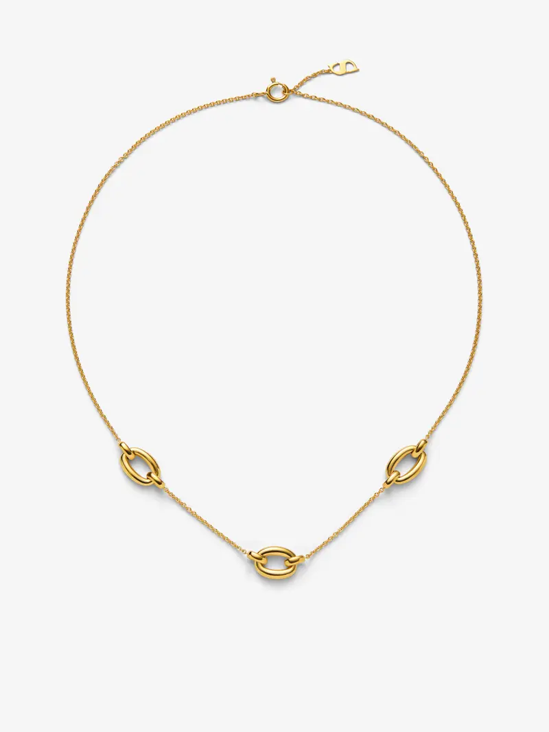 Collar corto mini eslabones de oro amarillo de 18K