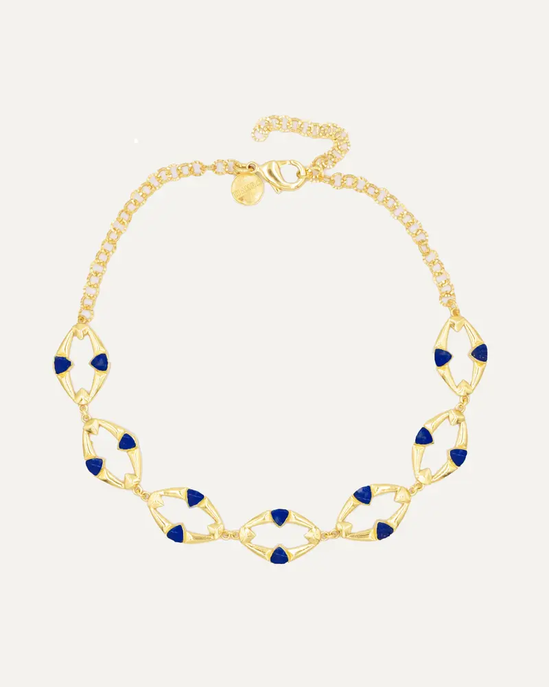 Collar Dahana Dorado Lapislazuli