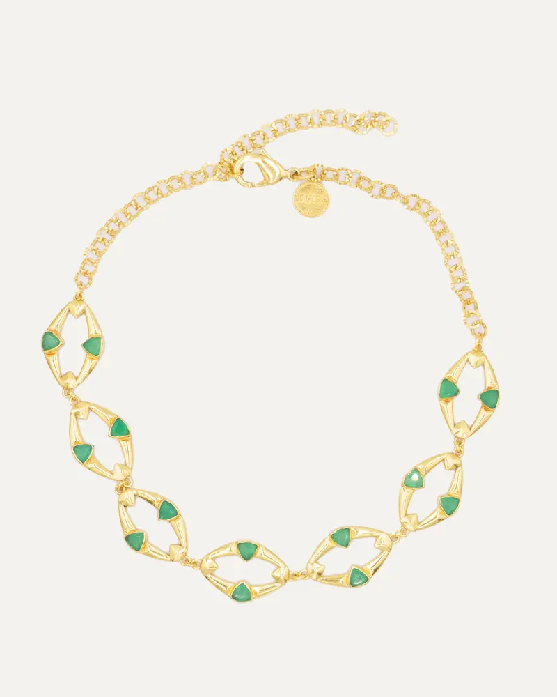 Collar Dahana Dorado Onix Verde