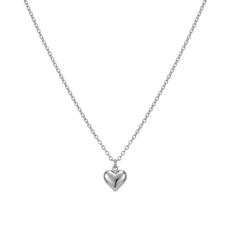 Collar de acero inoxidable con colgante en forma de corazón