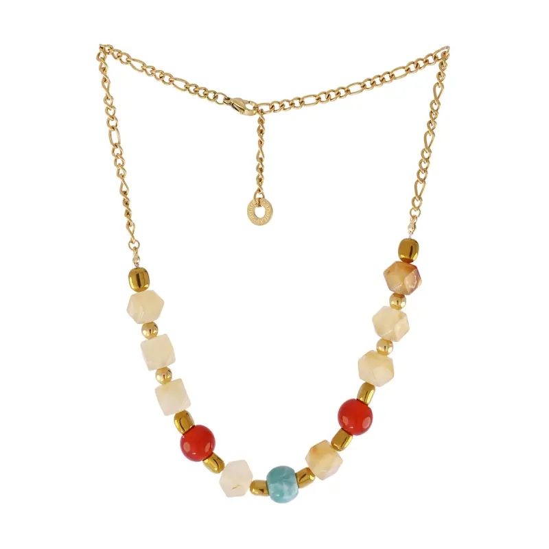 Collar de acero quirúrgico con cuentas de colores