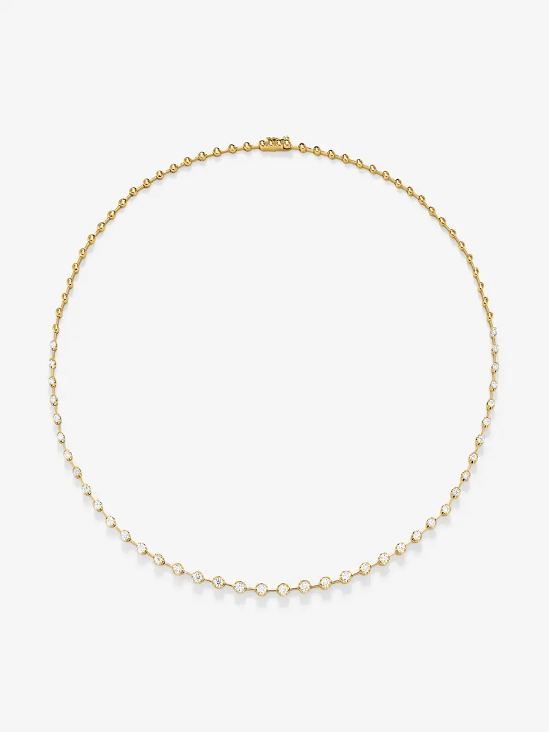 Collar de oro amarillo de 18K con 39 diamantes en talla brillante con un total de 2 cts