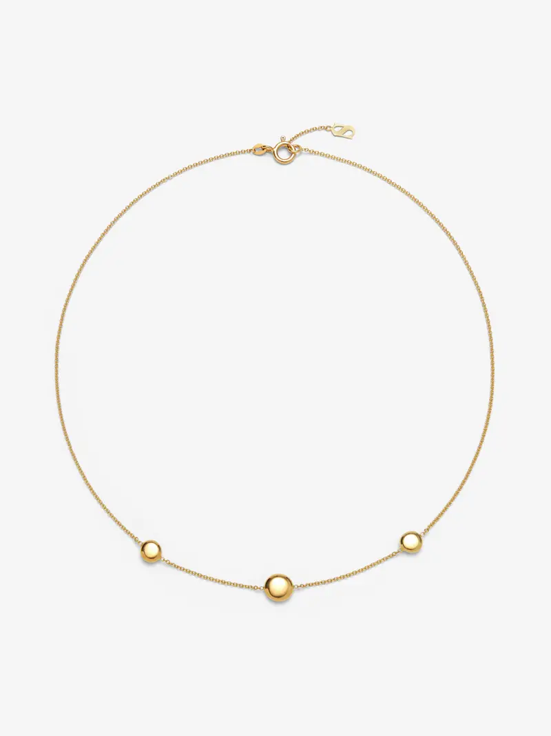 Collar de oro amarillo de 18K con motivos de esferas