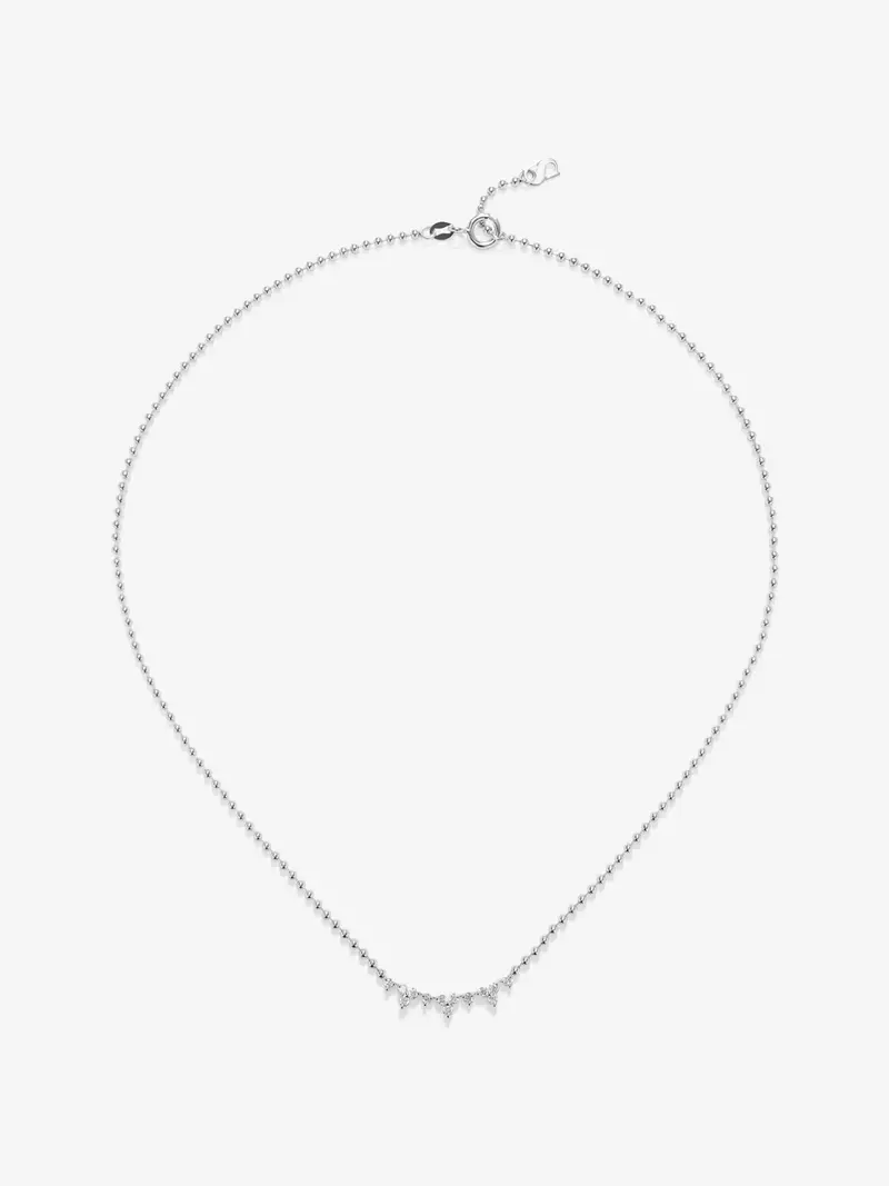 Collar de oro blanco de 18K con diamantes blancos en talla brillante de 0,38 cts