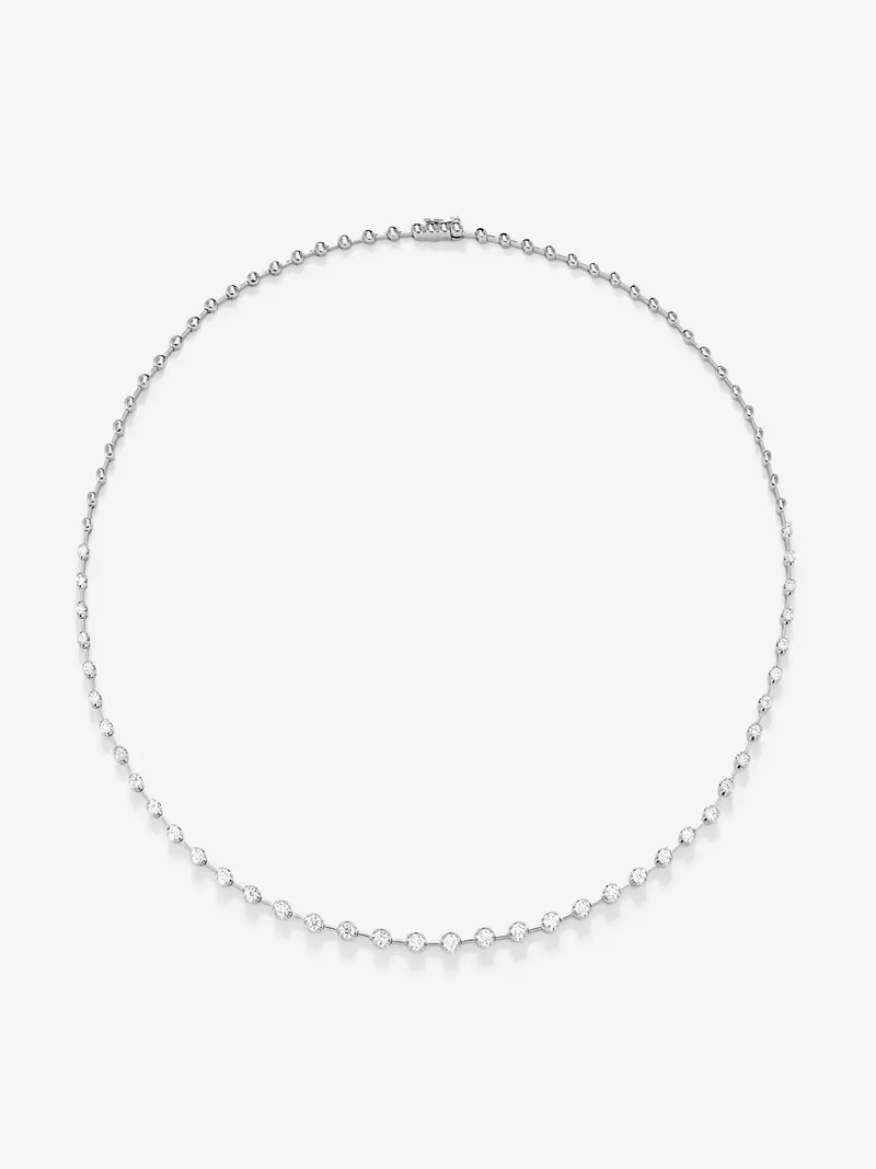 Collar de oro blanco de 18K con diamantes blancos en talla brillante de 2,03 cts