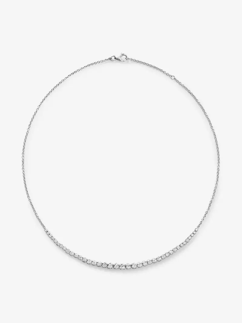 Collar de oro blanco de 18k con diamantes de 1,93cts