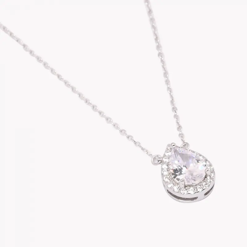 Collar de plata S925 con circonita oval - mbyou