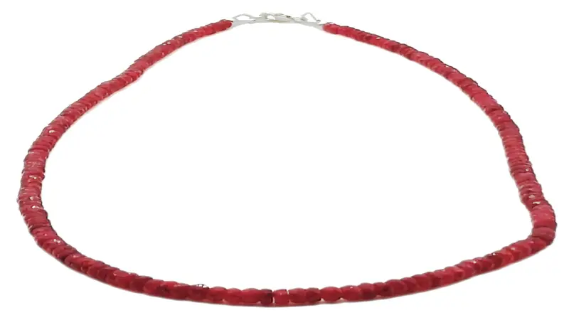 Collar de Rubí Natural Facetado (4 mm)