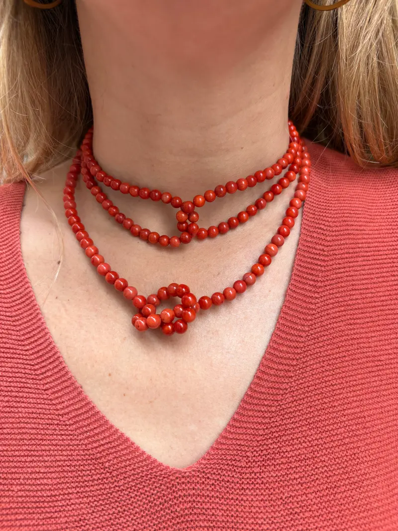 Collar doble coral