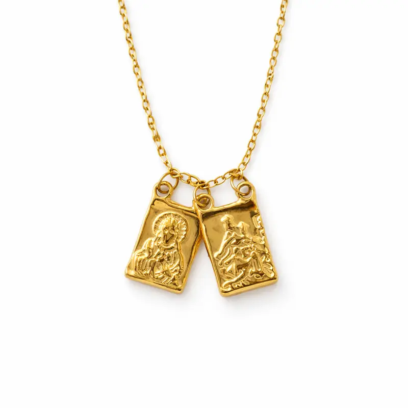 Collar ESCAPULARIO DOBLE DORADO