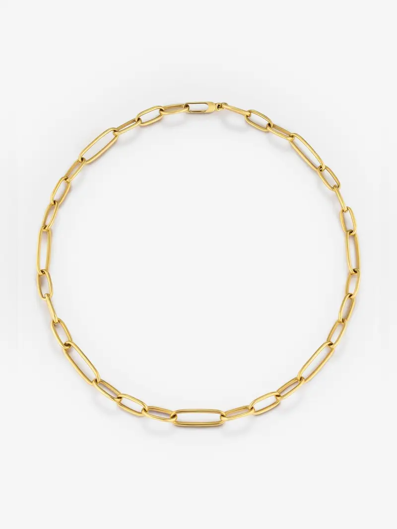 Collar eslabones mediano de oro amarillo de 18K