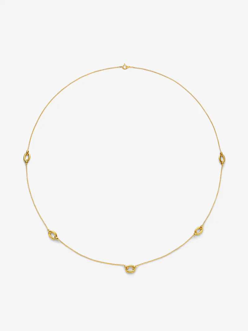 Collar largo mini eslabones de oro amarillo de 18K
