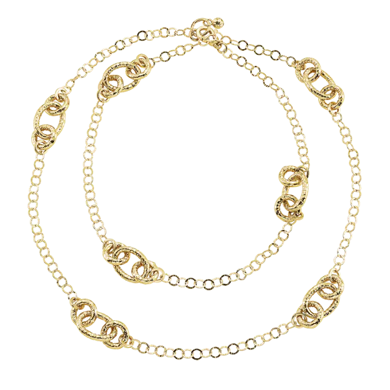 Collar Links Long, plata dorada