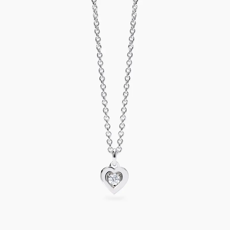 Collar Mabina con corazón y diamante lab-grown Mi diamante 553810