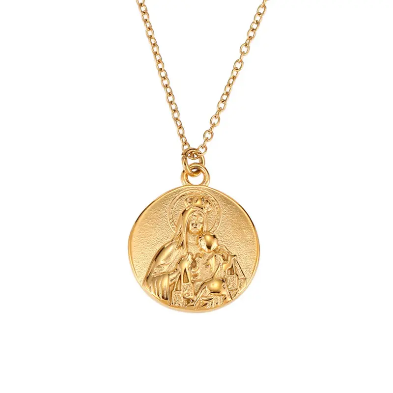 Collar MEDALLA VIRGEN DEL CARMEN DORADO