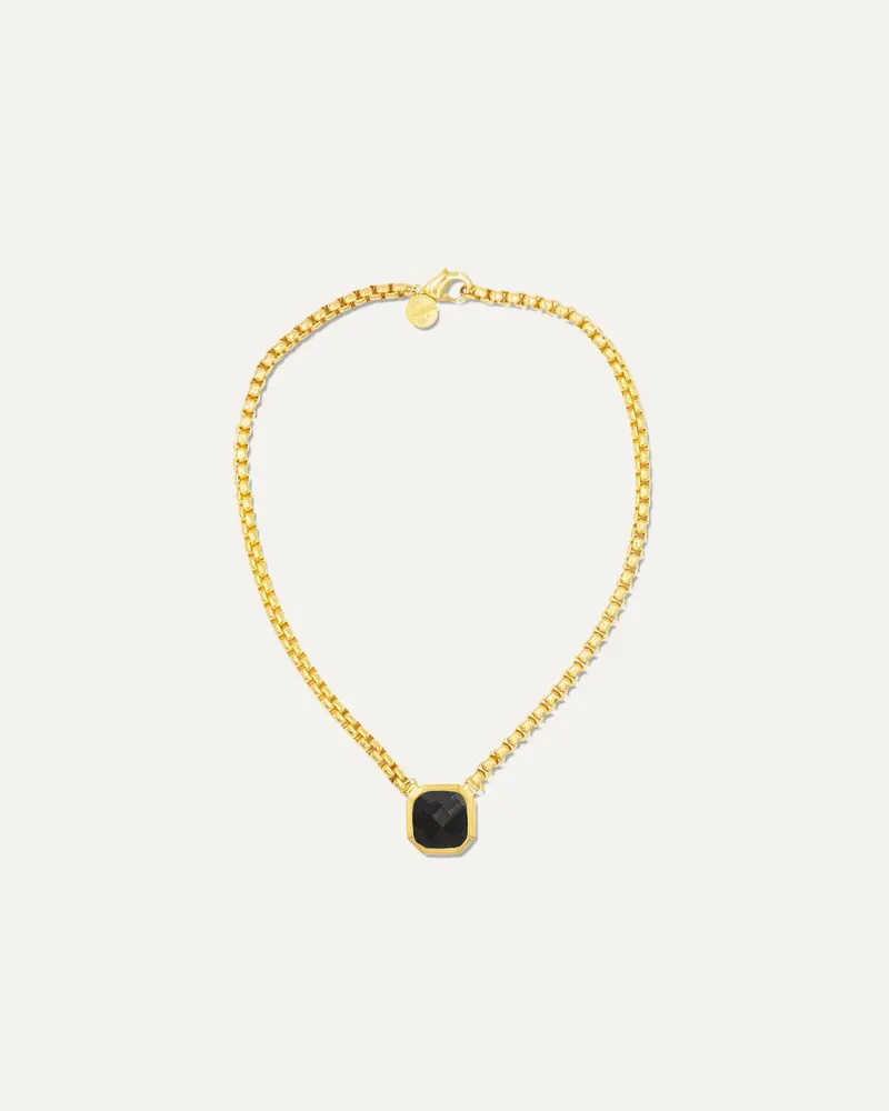 Collar Nayan Dorado Onix negro