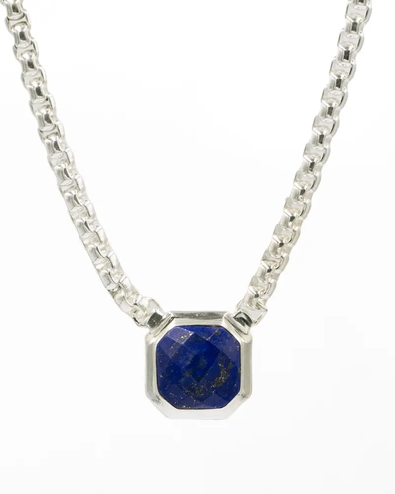 Collar Nayan Plateado Lapislazuli