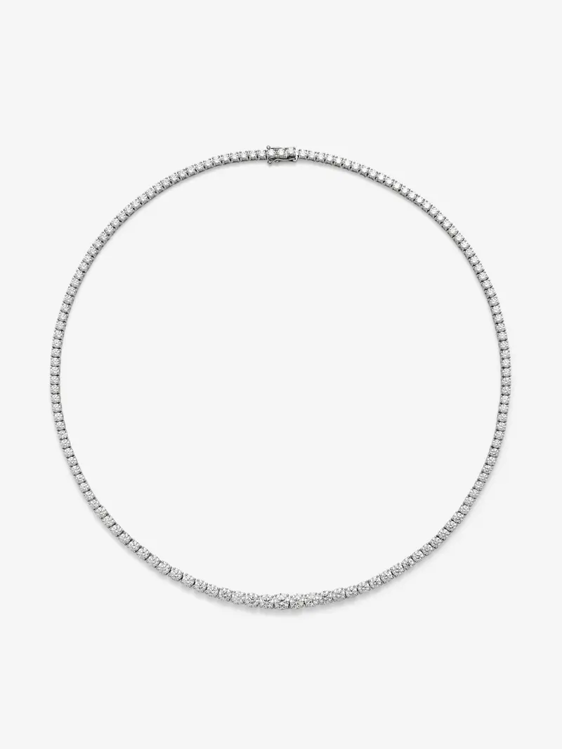 Collar rivière de Alta Joyería en oro blanco de 18K y diamantes