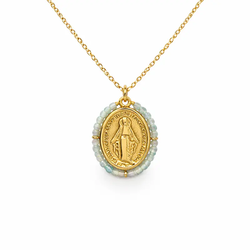 Collar VIRGEN AZUL CLARO