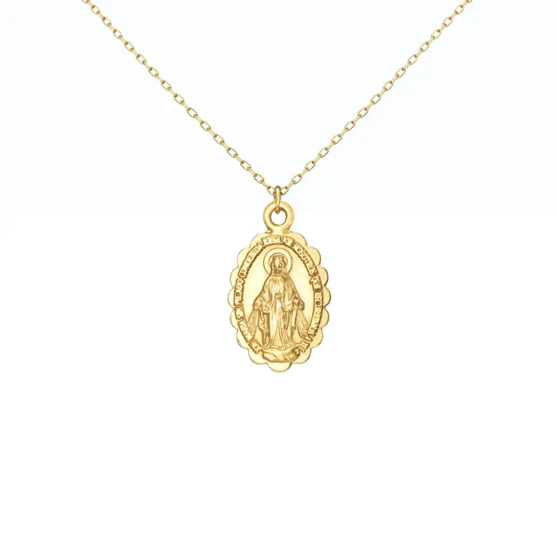 Collar VIRGEN MILAGROSA RELIEVE DORADO