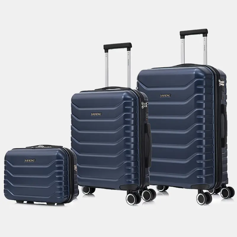 Conjunto de 3 Maletas|Neceser 29x35x16.50cm|Maleta Cabina ABS+PC 55x40x20cm|Mediana Expandible 20kg-23kg - 66x45x27.50-30cm | AzulMarino