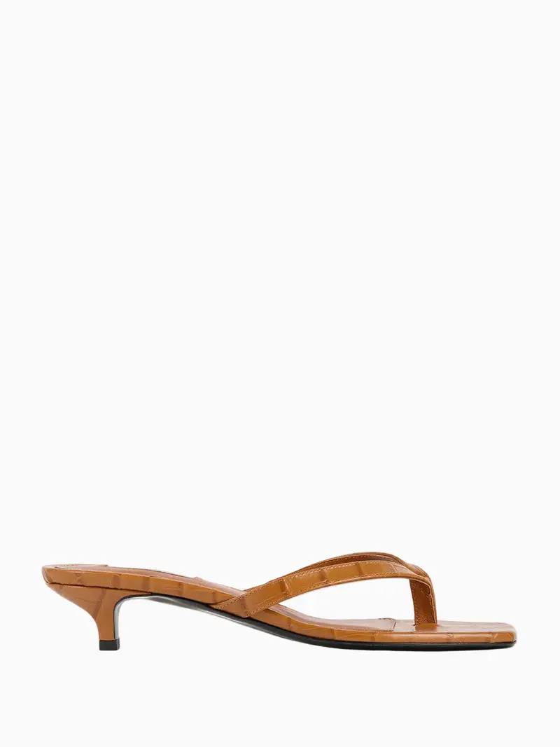 Croco-embossed sandals