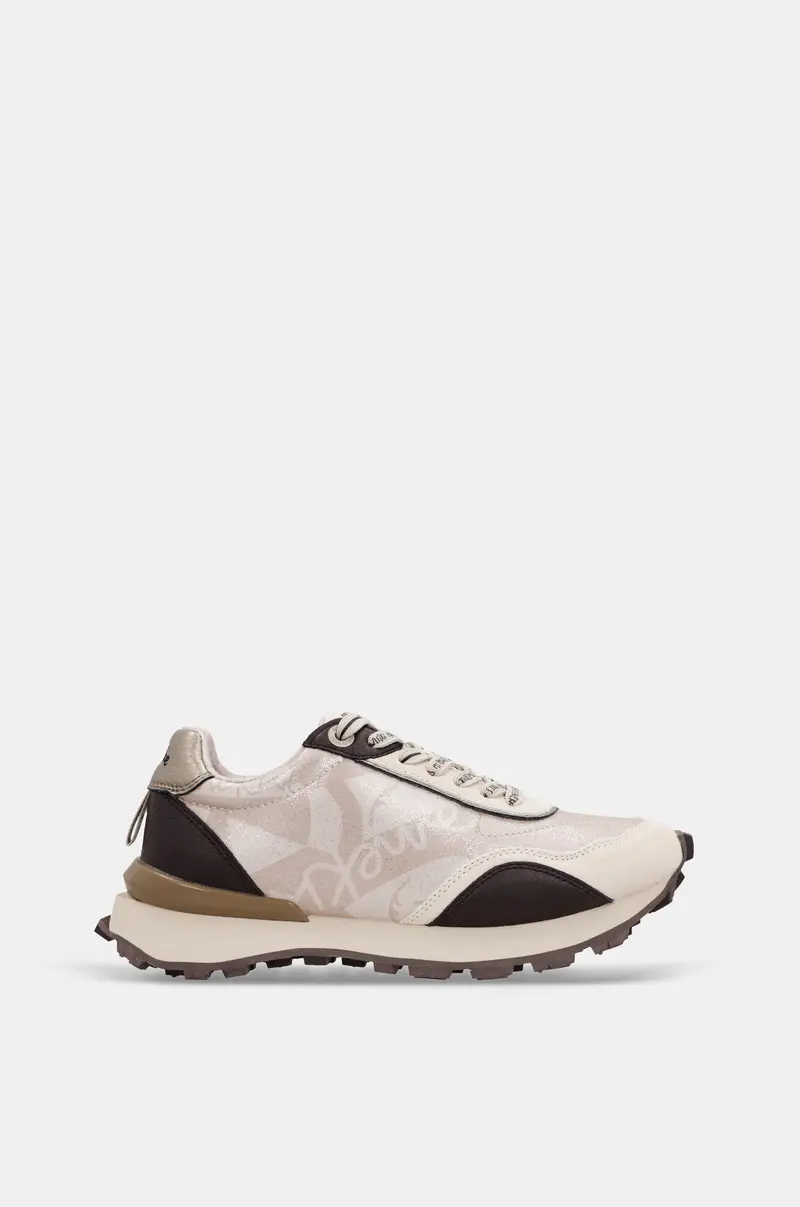Deportivos beige con detalles en marrón