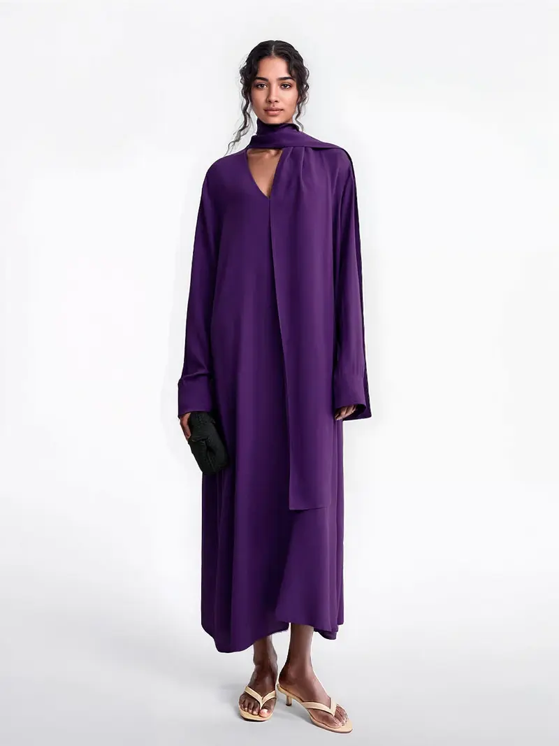 Dress with scarf